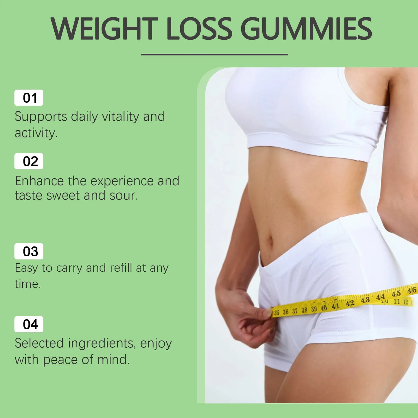 30pcs Slimming Body Gummies, Fat Burner Energy Support ,Dietary Supplement, Fruit Flavor, Anti Cellulite Weight Loss Gummies