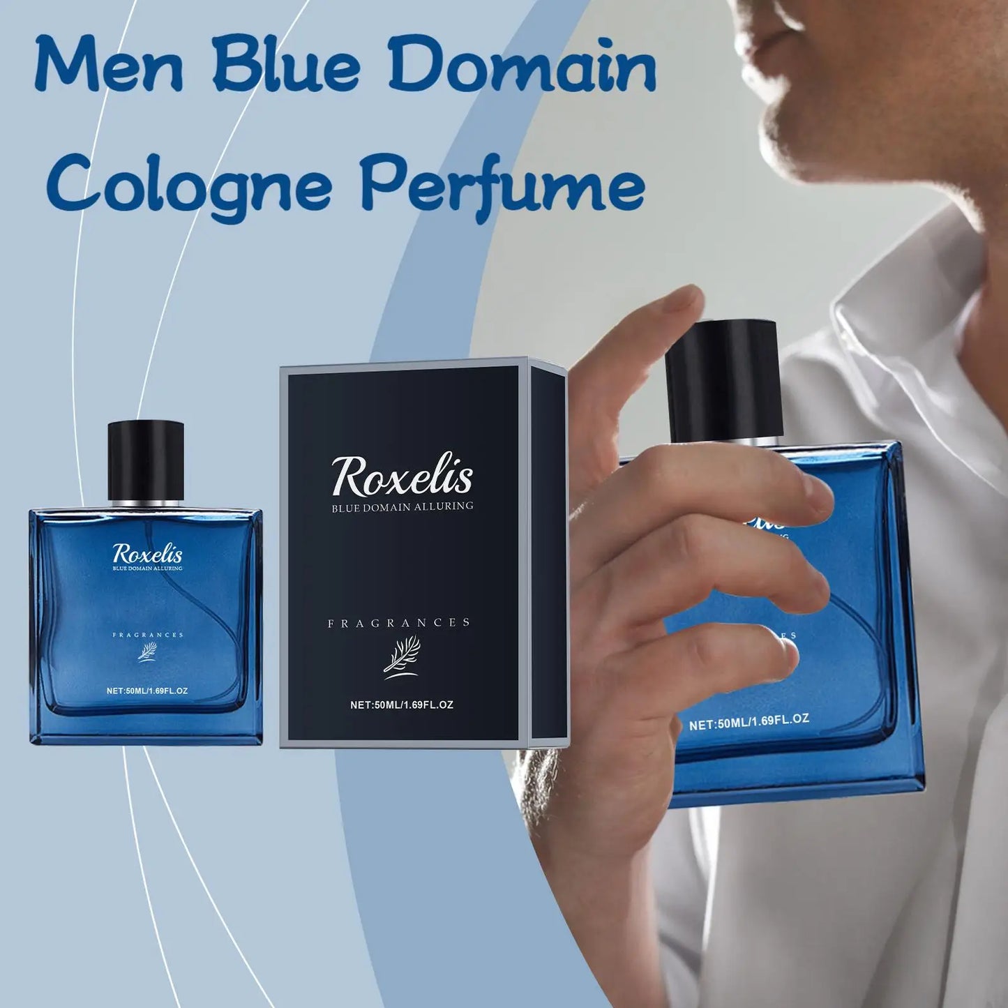 Men's Blue Domain Cologne Perfume Spray, Lasting Fragrance, Romantic Dating Perfume