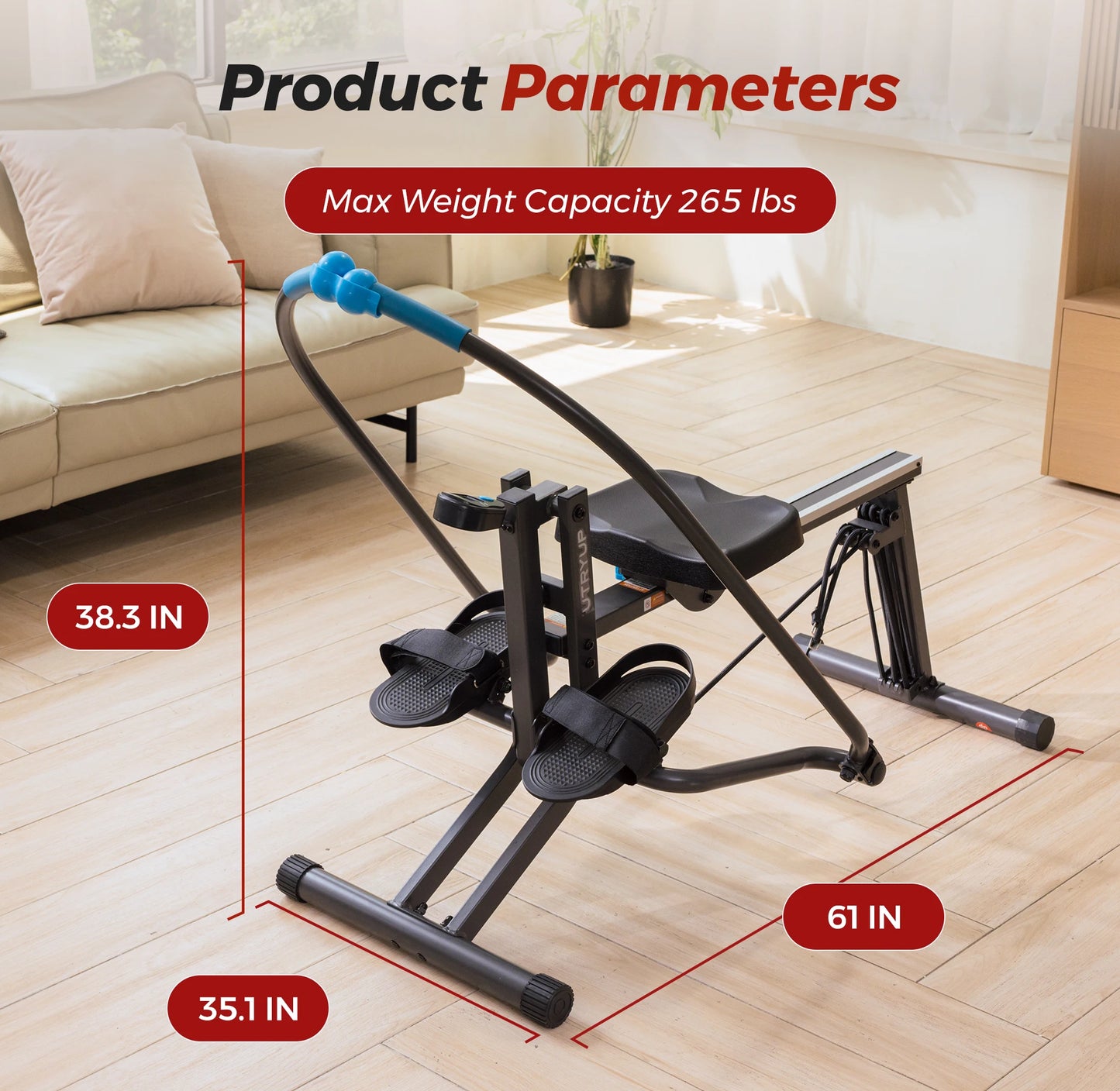 Space Saving smooth Rowing, Space Saving Rowing Experience, Quiet Operation Foot Rest, Adjustable Ergonomic Seat, Home Gym