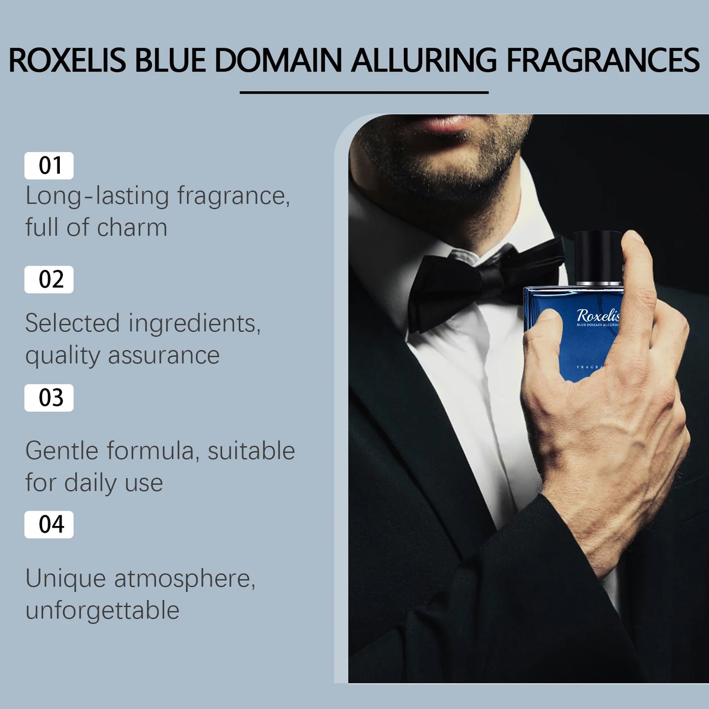 Men's Blue Domain Cologne Perfume Spray, Lasting Fragrance, Romantic Dating Perfume
