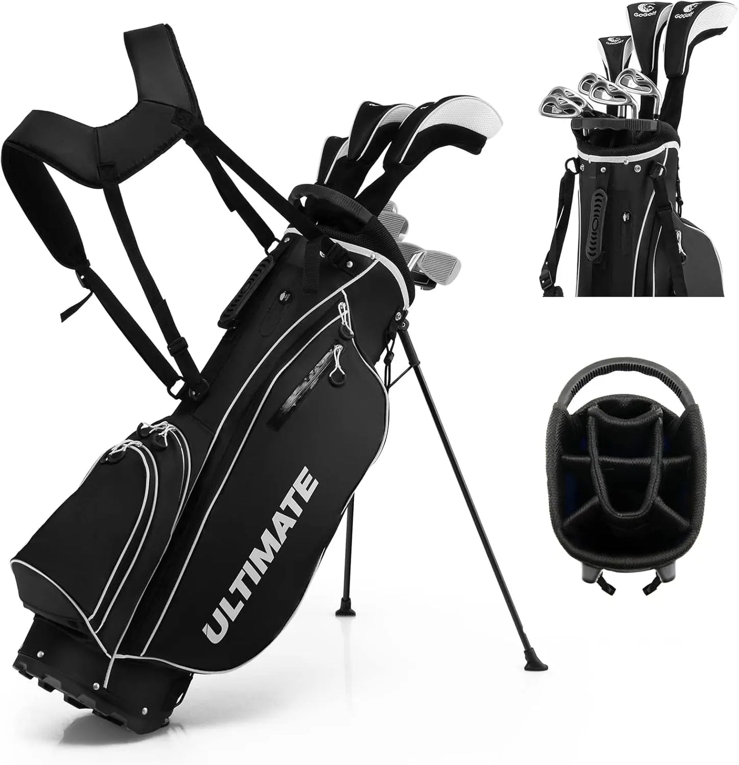 Includes 460cc Alloy #1 Driver #3 Fairway Wood & #4 Hybrid #6/#7/#8/#9/#P Irons Putter, Golf Club Set