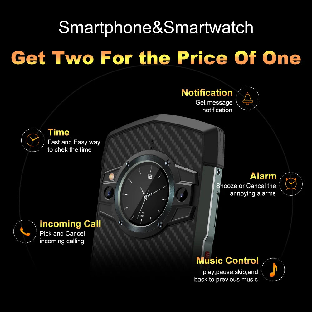 5G Rugged Smartphone Android ,128GB 48MP Camera, Cellphone 6000mAh with Dual-Screen,Waterproof