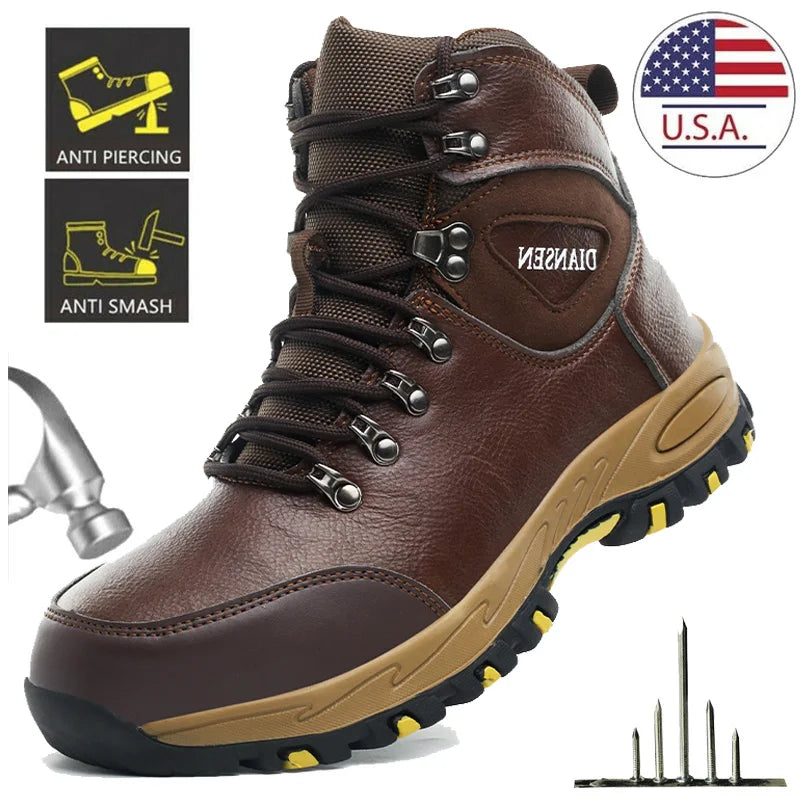 Mens Steel Toe, Anti-Puncture, Indestructible Work Construction, Steel Toe Safety boots