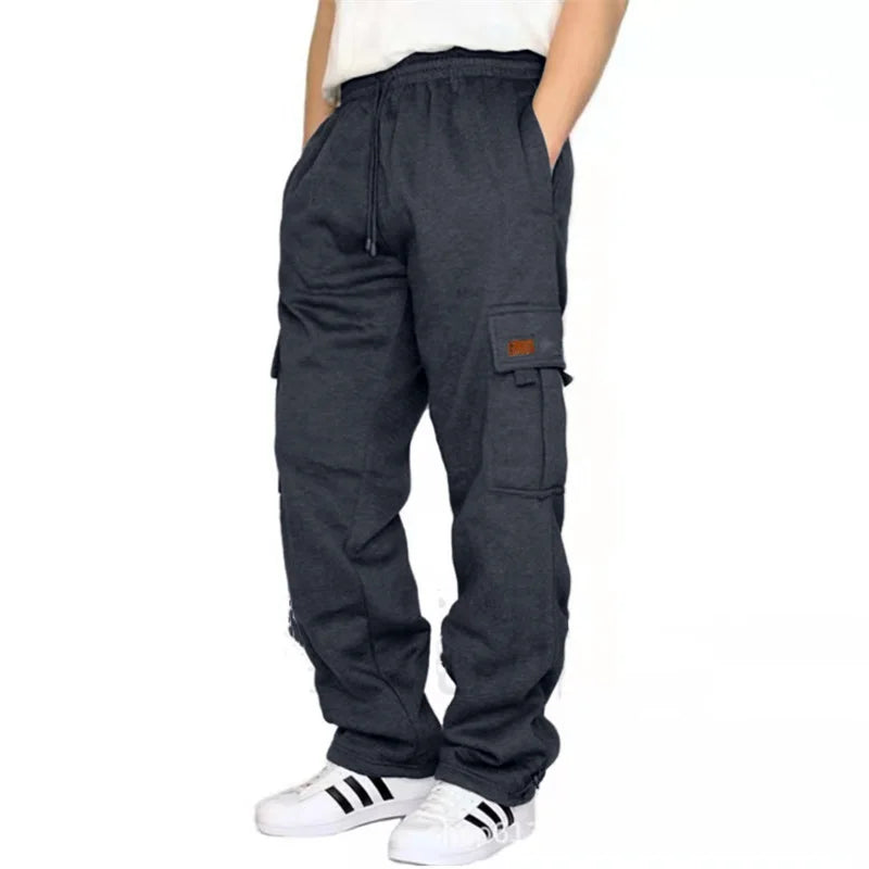 Mens Cargo Pants Elastic Waist, Outdoor and Athletic Sweatpants