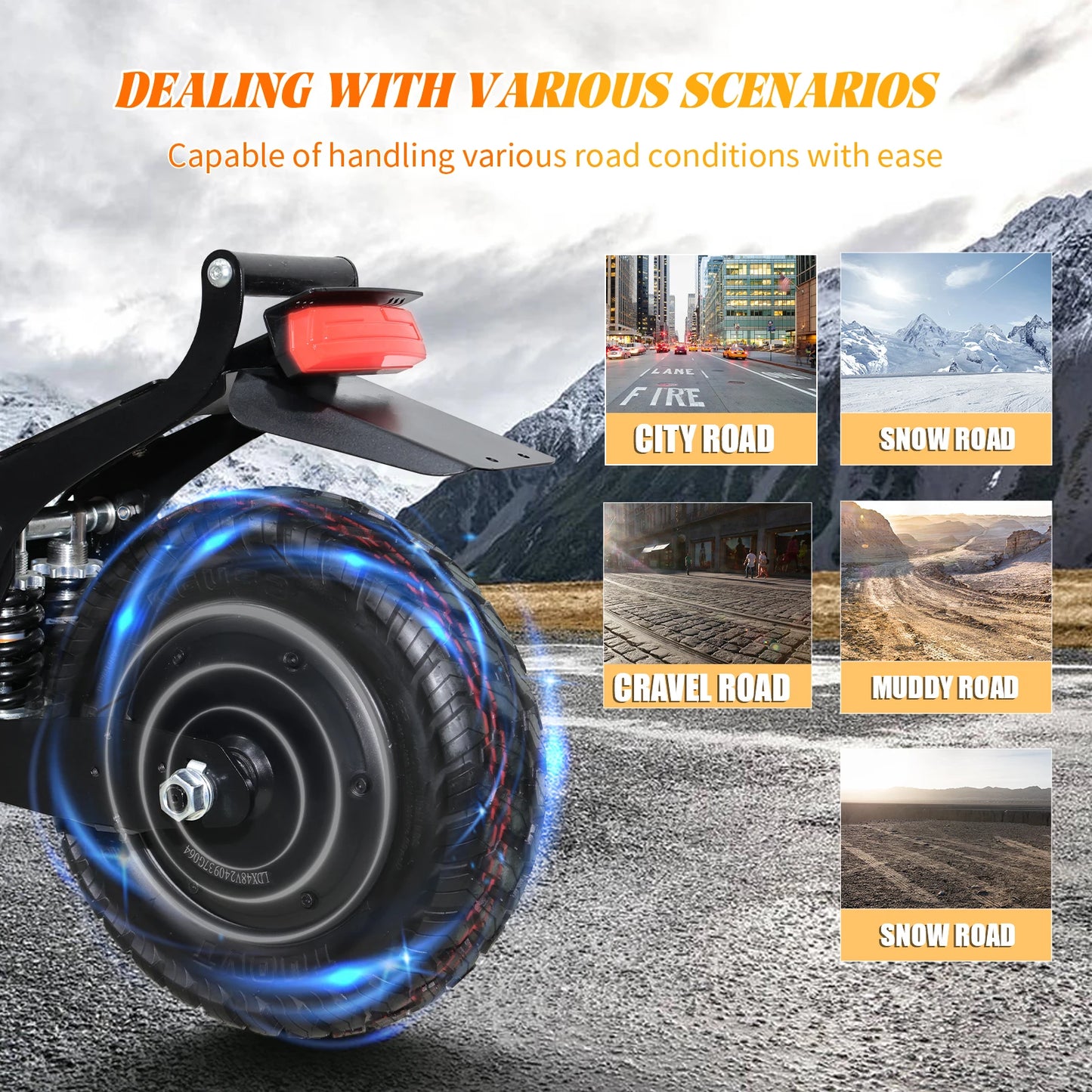 Arwibon Q30 Adult Electric Scooter 2500W Motor Top Speed 30MPH, 48V16AH, 11 Inch Off-Road Tires Sport Commuter Folding EScooter