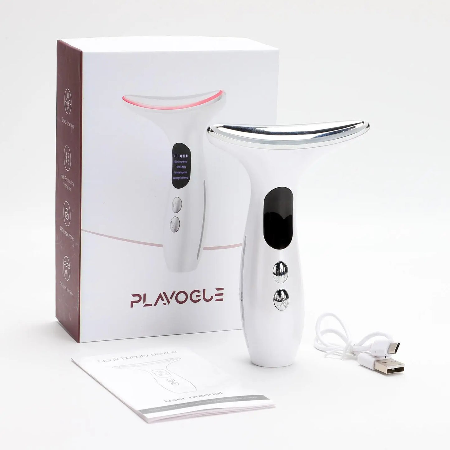 Neck Facial Massager Neck Beauty Device with Gel Multi Color Massage Tightening Portable Ergonomic Face and Neck Beauty Massager