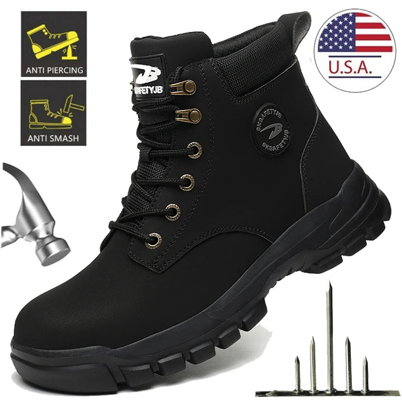 Mens Steel Toe Work Safety Shoe Anti- Puncture