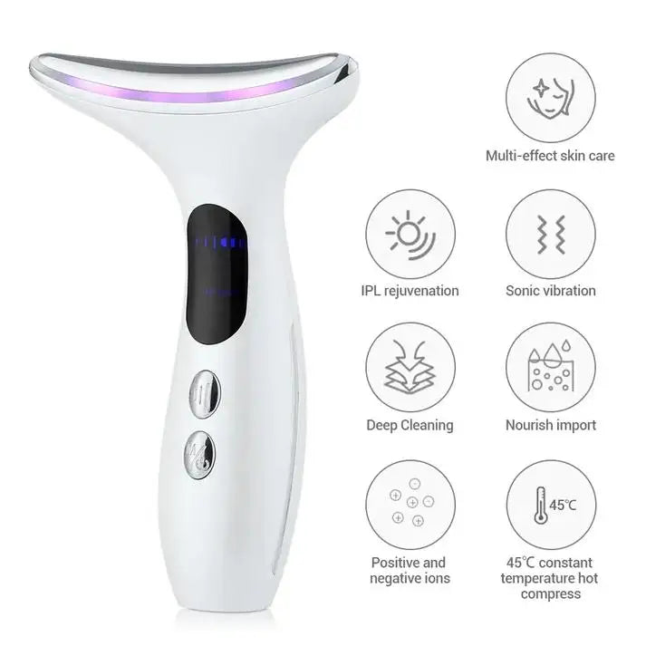 Neck Facial Massager Neck Beauty Device with Gel Multi Color Massage Tightening Portable Ergonomic Face and Neck Beauty Massager