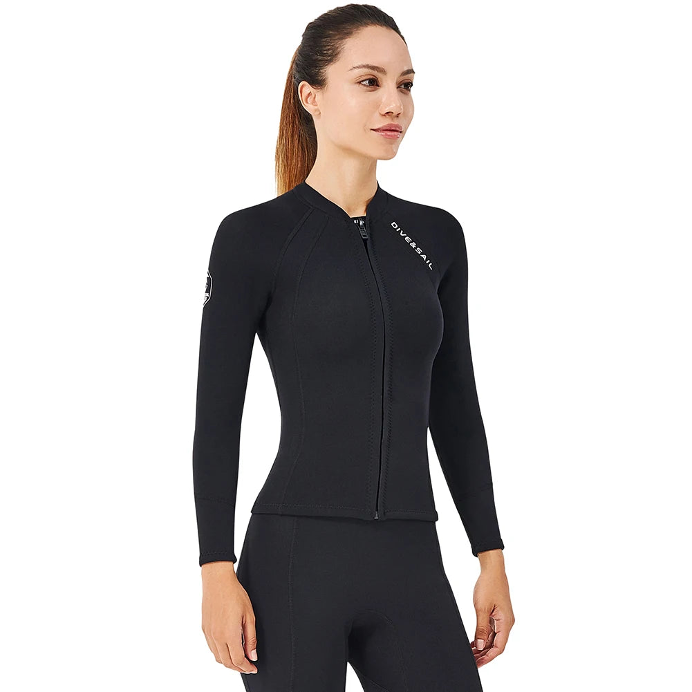 DIVE SAIL 2mm Neoprene Suit, Women Wetsuit, Split Body, Jacket Long Sleeve, Pants Swimsuit