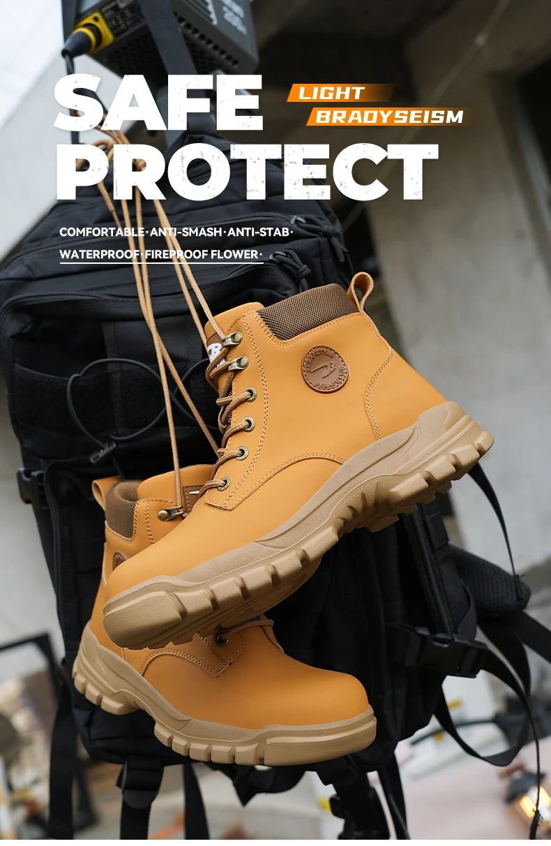 Mens Steel Toe Work Safety Shoe Anti- Puncture