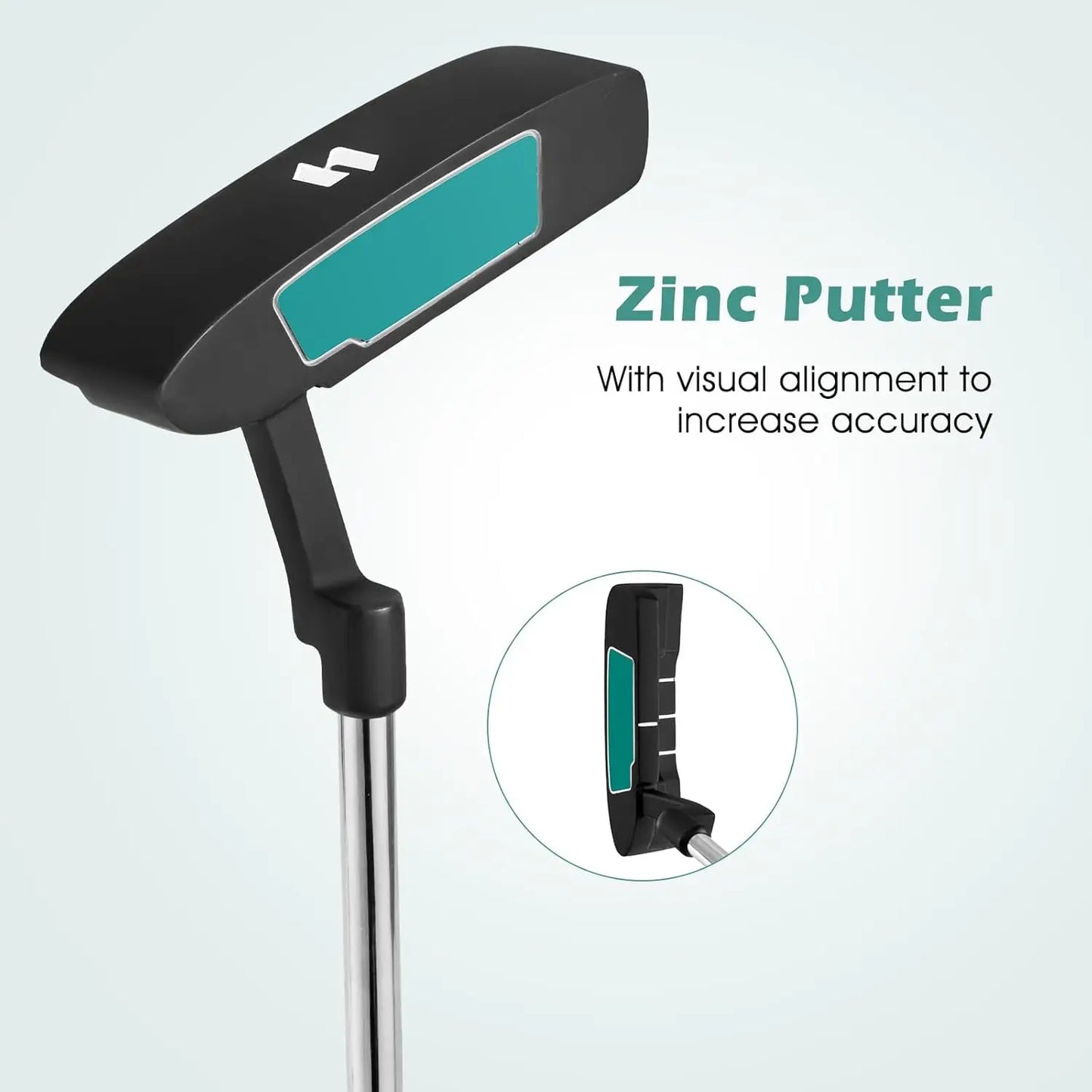 12 Pieces Men’s Complete Golf Club Set Right Hand, Golf Club Package Set with 460CC