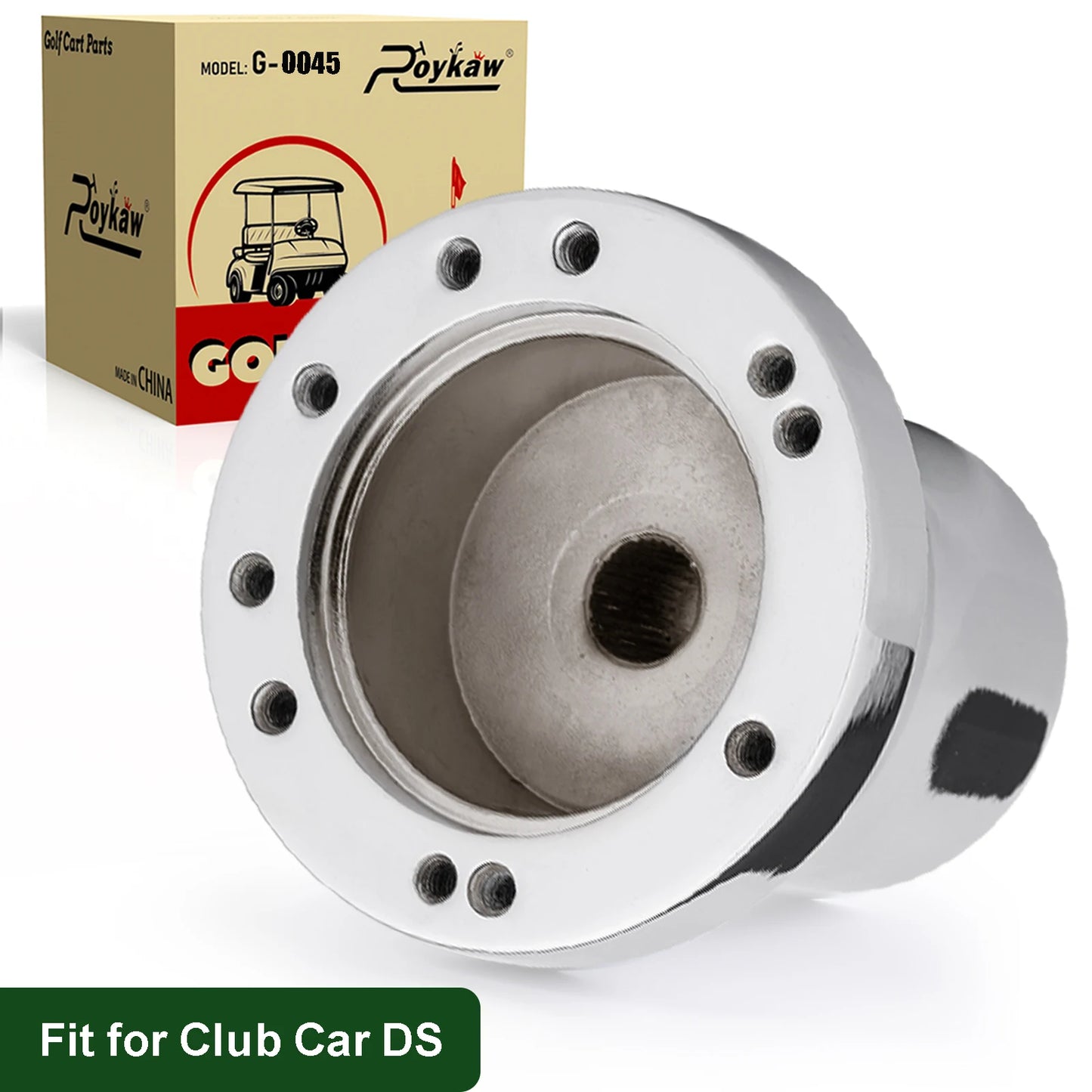 Black/Silver Adapter Golf Cart Steering Wheel, Compatible With 1985-Up golf Cart