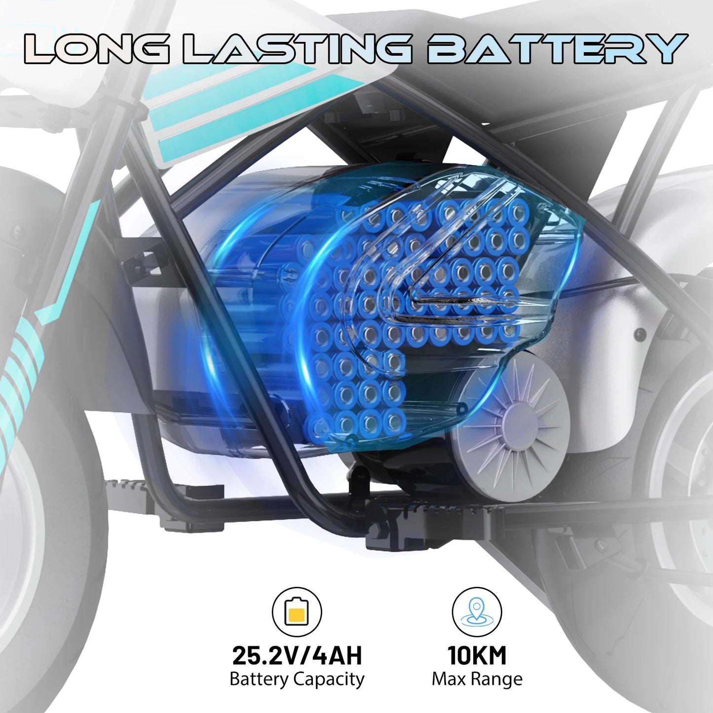 Max Range 10 Miles, 2.5v 4Ah Battery, 300w Motor Electric Kids Scooter, 20mph, 11" Tires