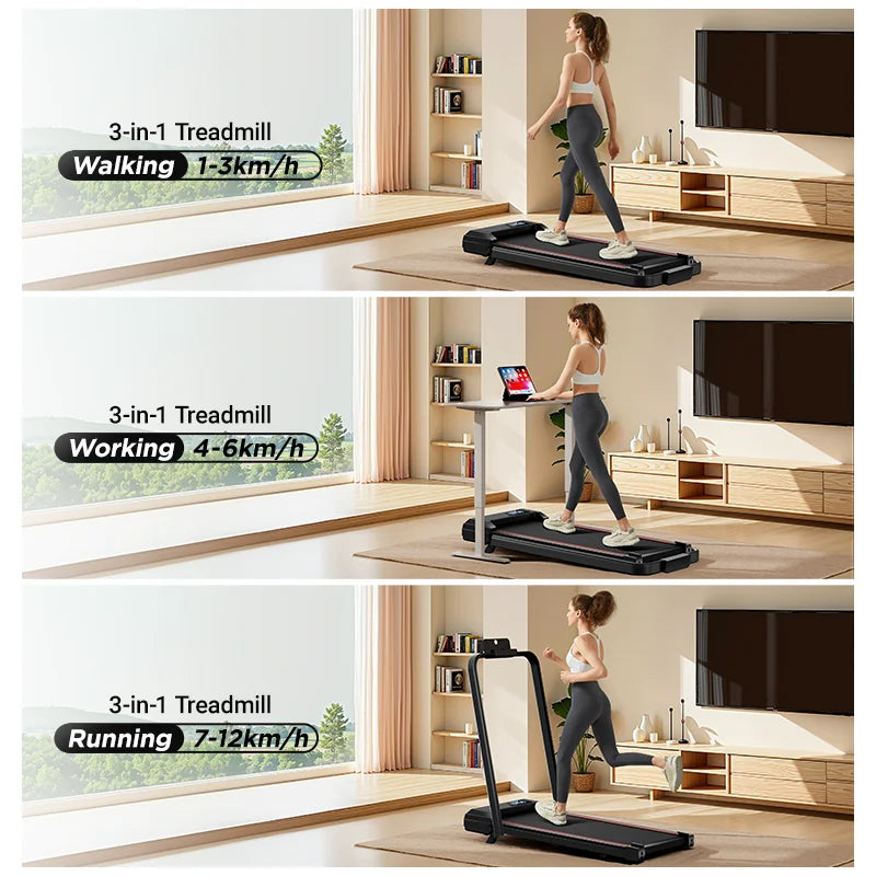 Lightweight, Incline Walking Treadmill, LED Display, Diamond Belt, Fits Under Desk, for Home/Office