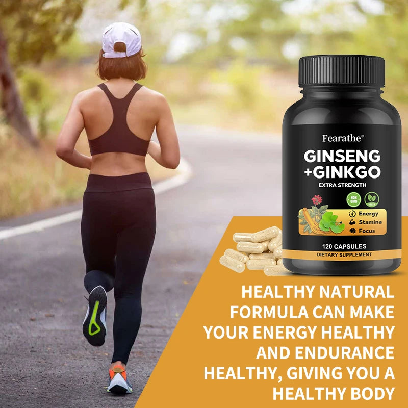 Korean Ginseng + Ginkgo, Balanced Energy Levels, Endurance & Brain and Focus Support