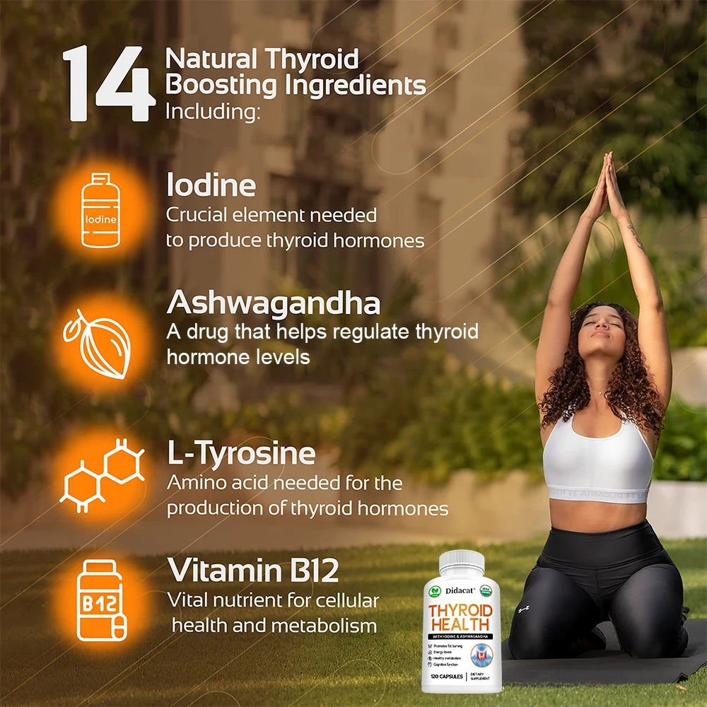 Thyroid Support Vegetarian Capsules Healthy Energy Levels Cognitive Function