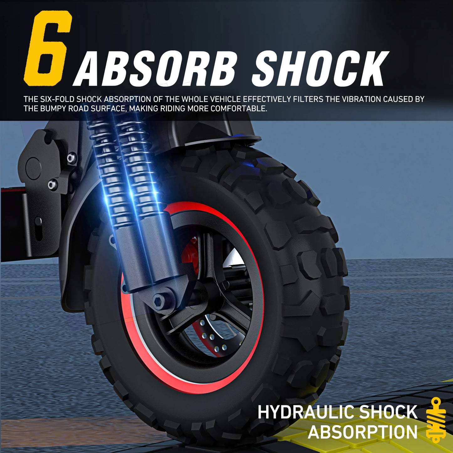 Foldable 1200W Off Road Electric Scooter, 48V 21AH Battery, Max Speed 30 mph, Range 35 Miles