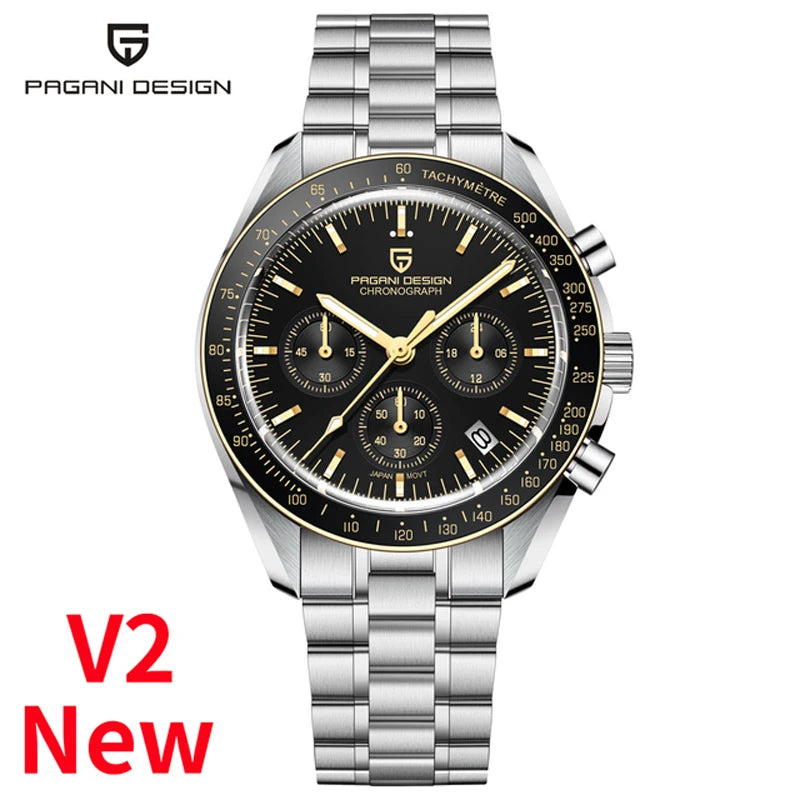 Sport Panda Mens Watch, Quartz Chronograph, Luxury Business Watch, Mechanical Automatic Waterproof Sapphire Mirror