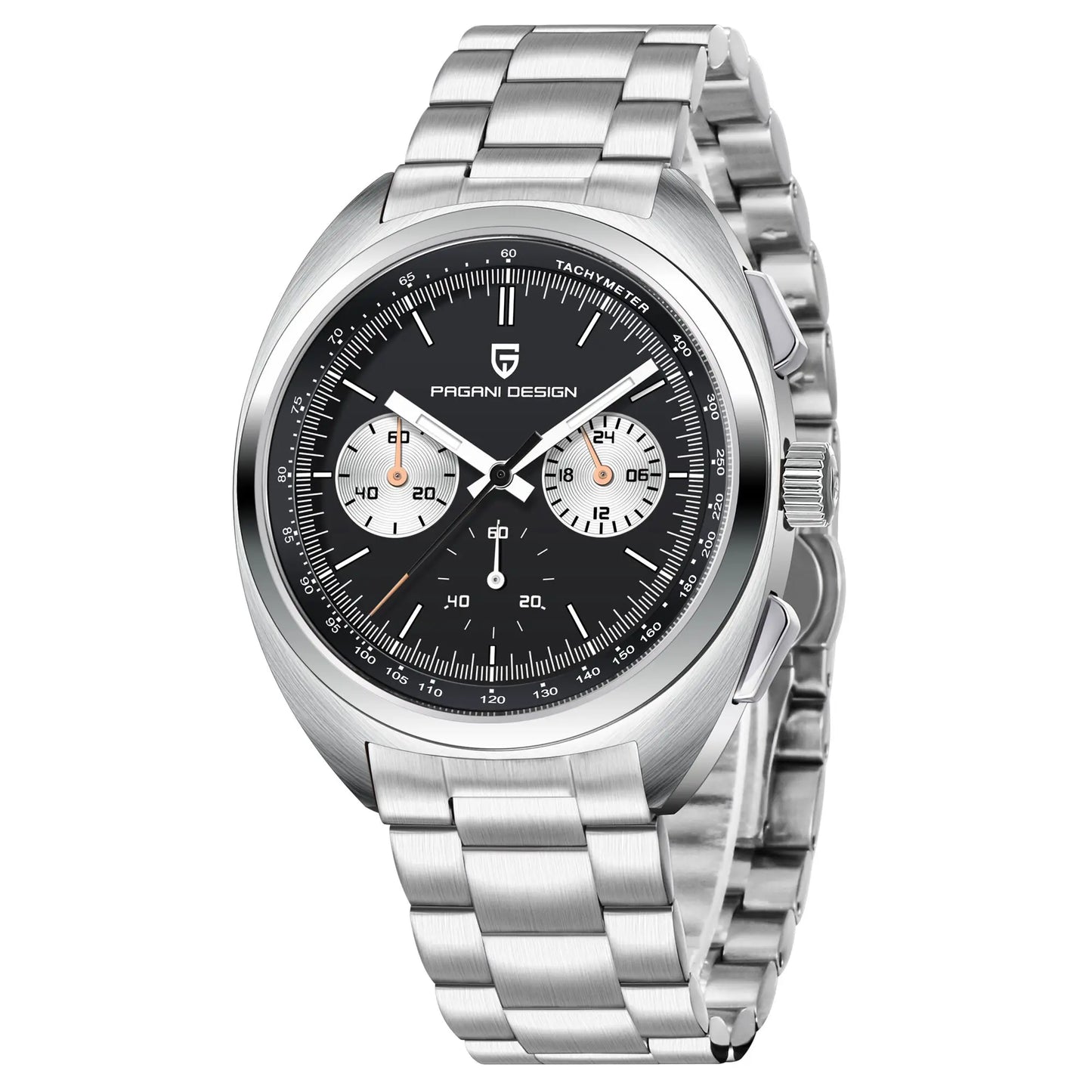 New Panda Dial Luxury, Mens Quartz Watch, Sport Chronograph Sapphire Glass Wristwatch, Luminous,Water Resistant