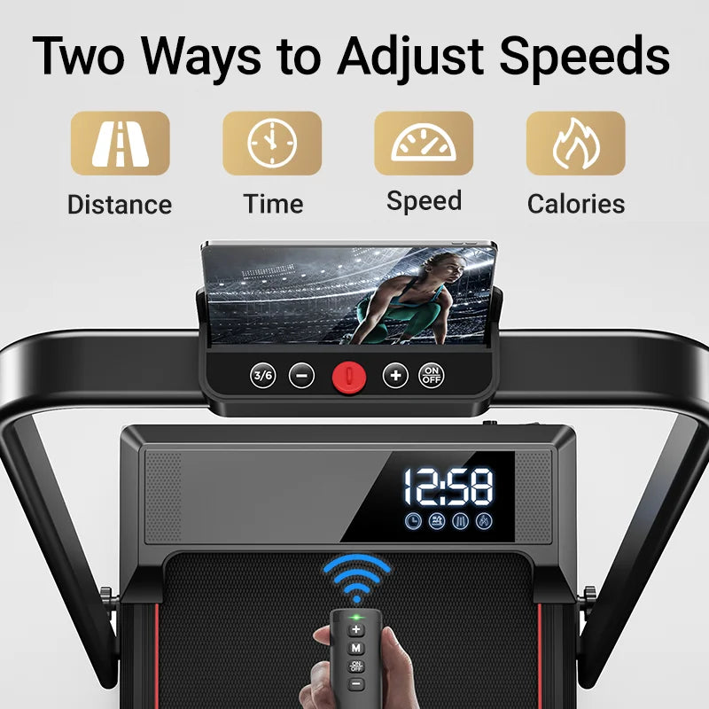 Lightweight, Incline Walking Treadmill, LED Display, Diamond Belt, Fits Under Desk, for Home/Office