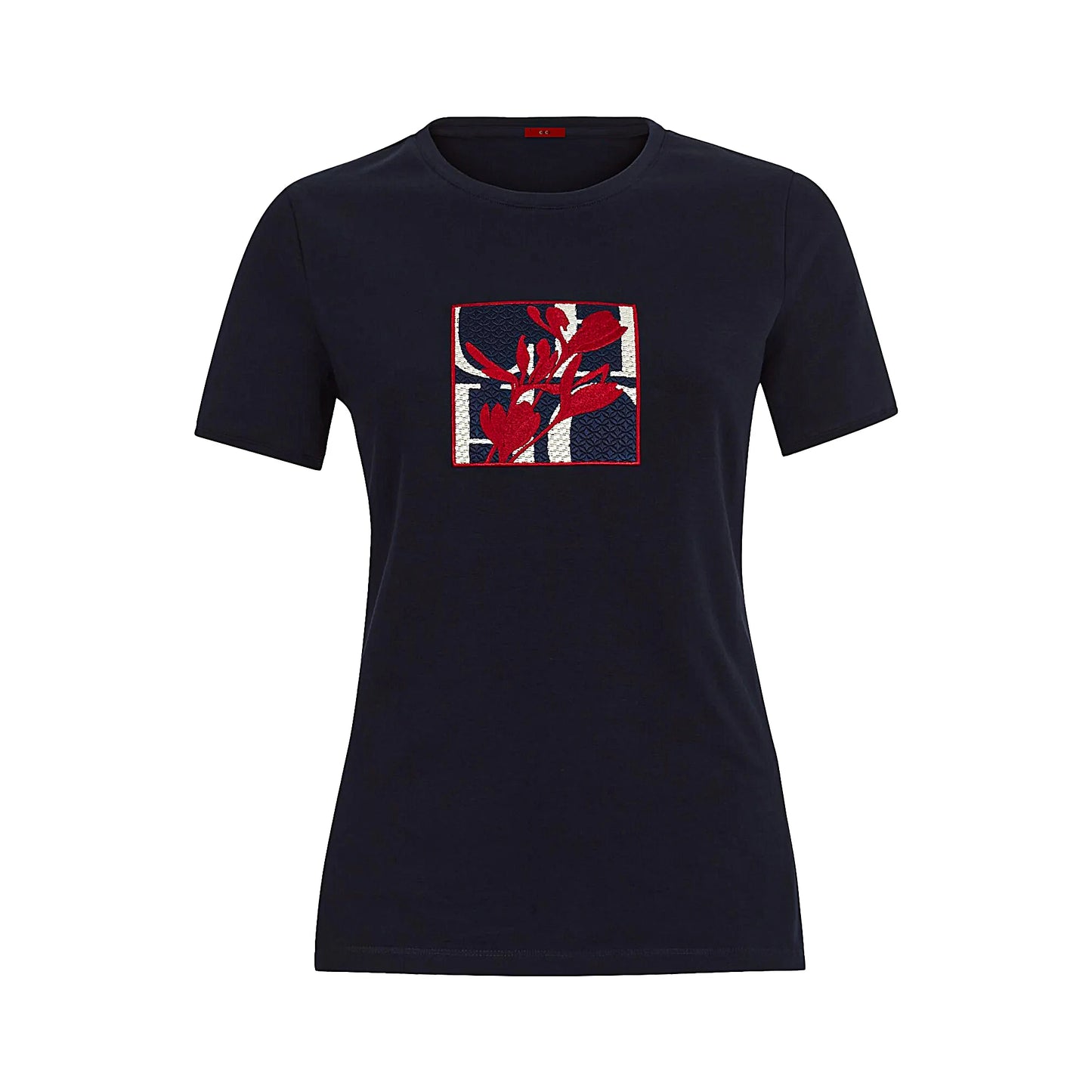 Women's Short Sleeve, Summer Cotton Embroidery Tee, O Neck