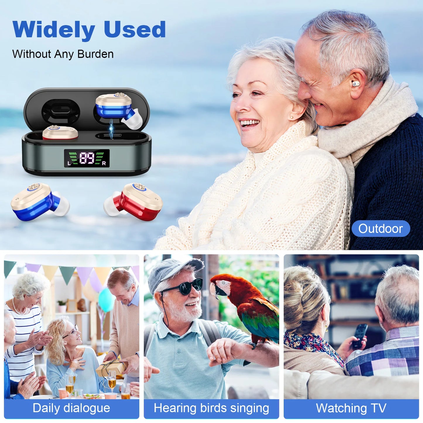 Elderly Invisible, Rechargeable Mini Amplifier Hearing Aids, for Deafness Sound Amplification