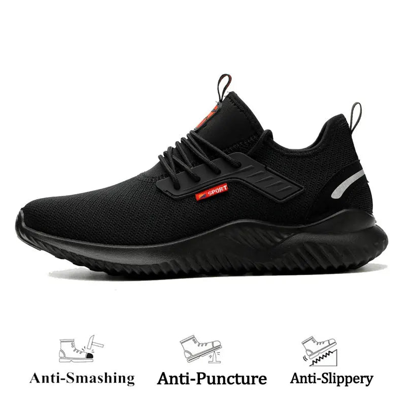 Mens Anti-Puncture, Anti-Destructible Steel Toe,Breathable Work Boots