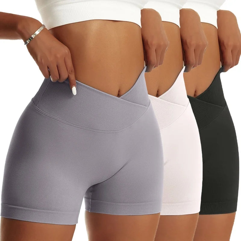 3 Piece Women's, Scrunch Butt, Breathable, Yoga, Biker, Running, High Waist Shorts