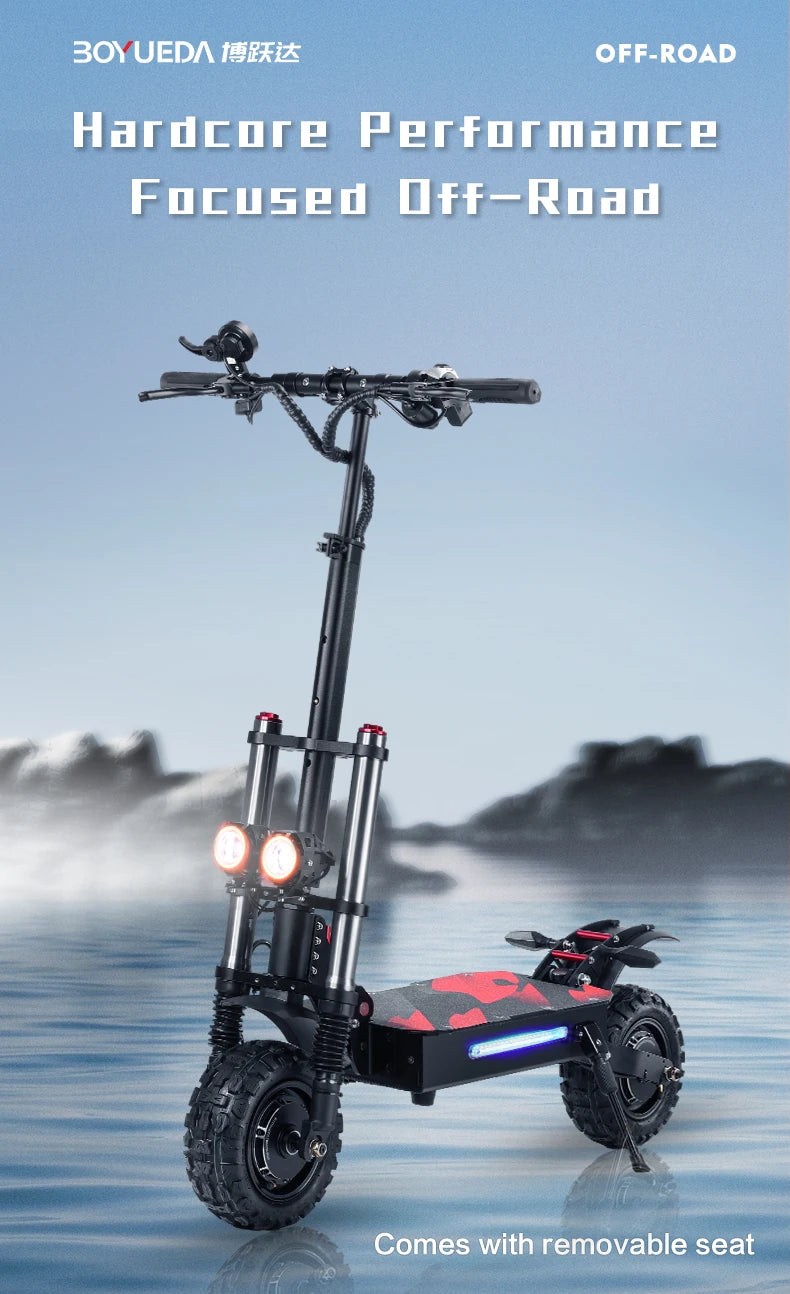 Adult 6000W, Dual Motor, Large Battery, Off Road Adult Foldable High Speed Scooter