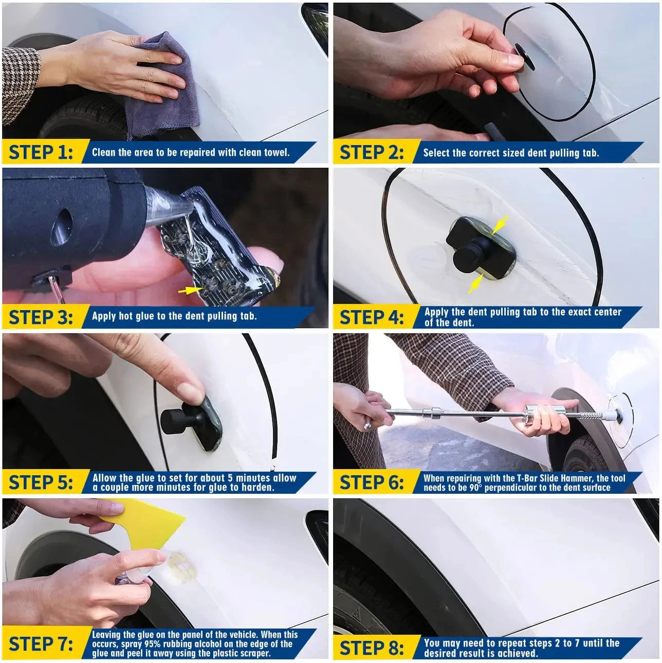 Professional Dent Repair Tools, Hail Dent, Paintless Body Dent Repair