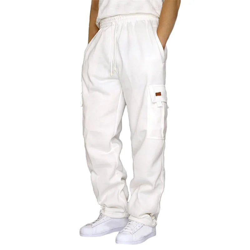 Mens Cargo Pants Elastic Waist, Outdoor and Athletic Sweatpants