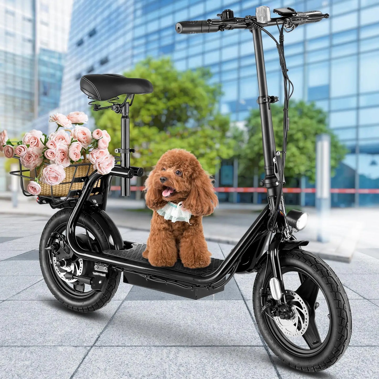 Peak 819W Electric Scooter, 500W Motor with Seat, 14" Tire, 30 Miles Ranges 20MPH Max Speed, 20 mph
Adults 300 LBS