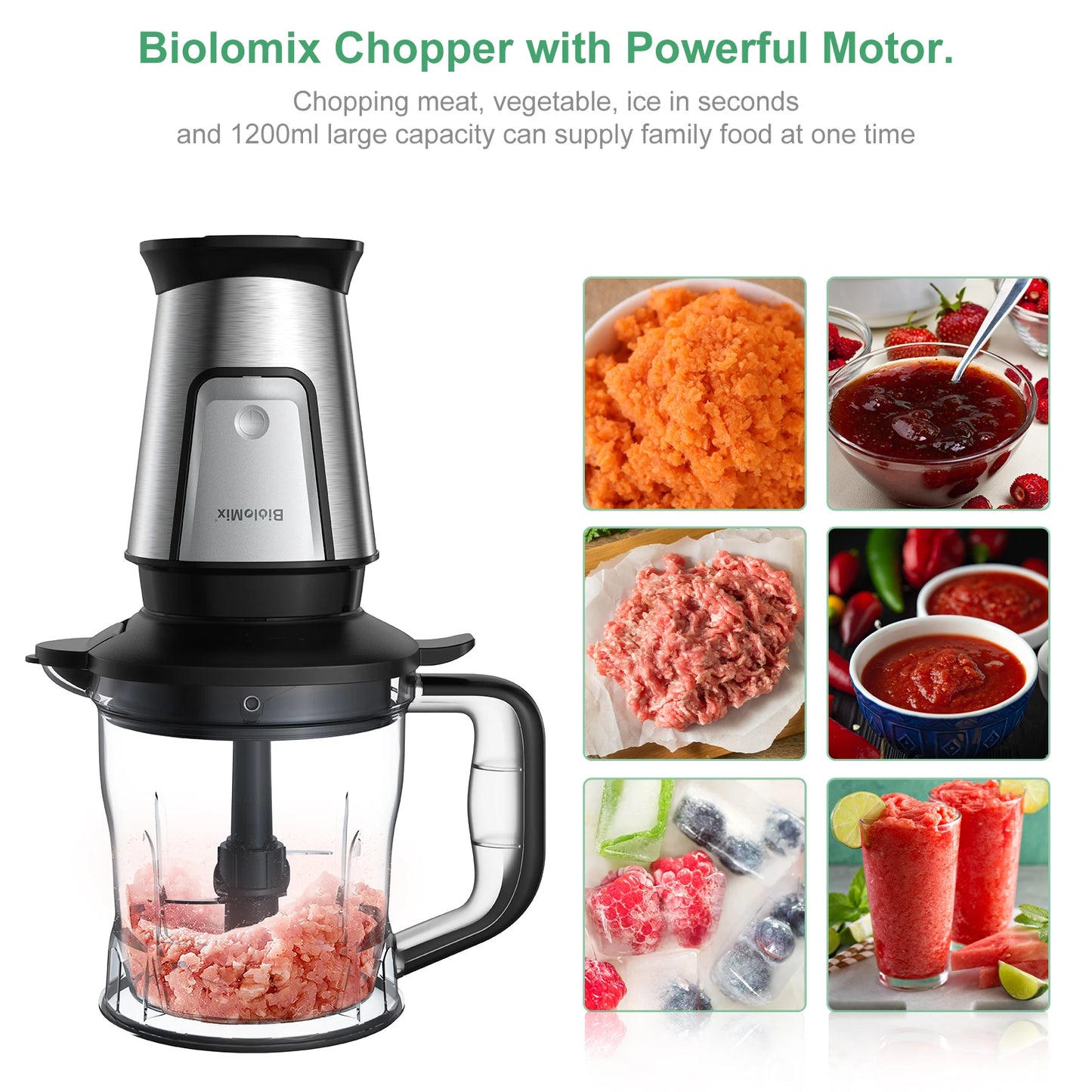 700W 3-in-1 Multifunctional Portable Food Processor, Juicer, Blender, Smoothie Mixer, Food Chopper, Dry Grinder