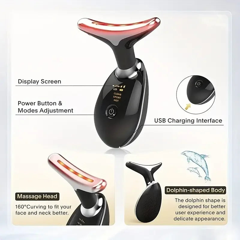 Dual Ring Roller, lifting and Tightening Massager, Upgraded neck massager USB Charging, Great Holiday Gift
