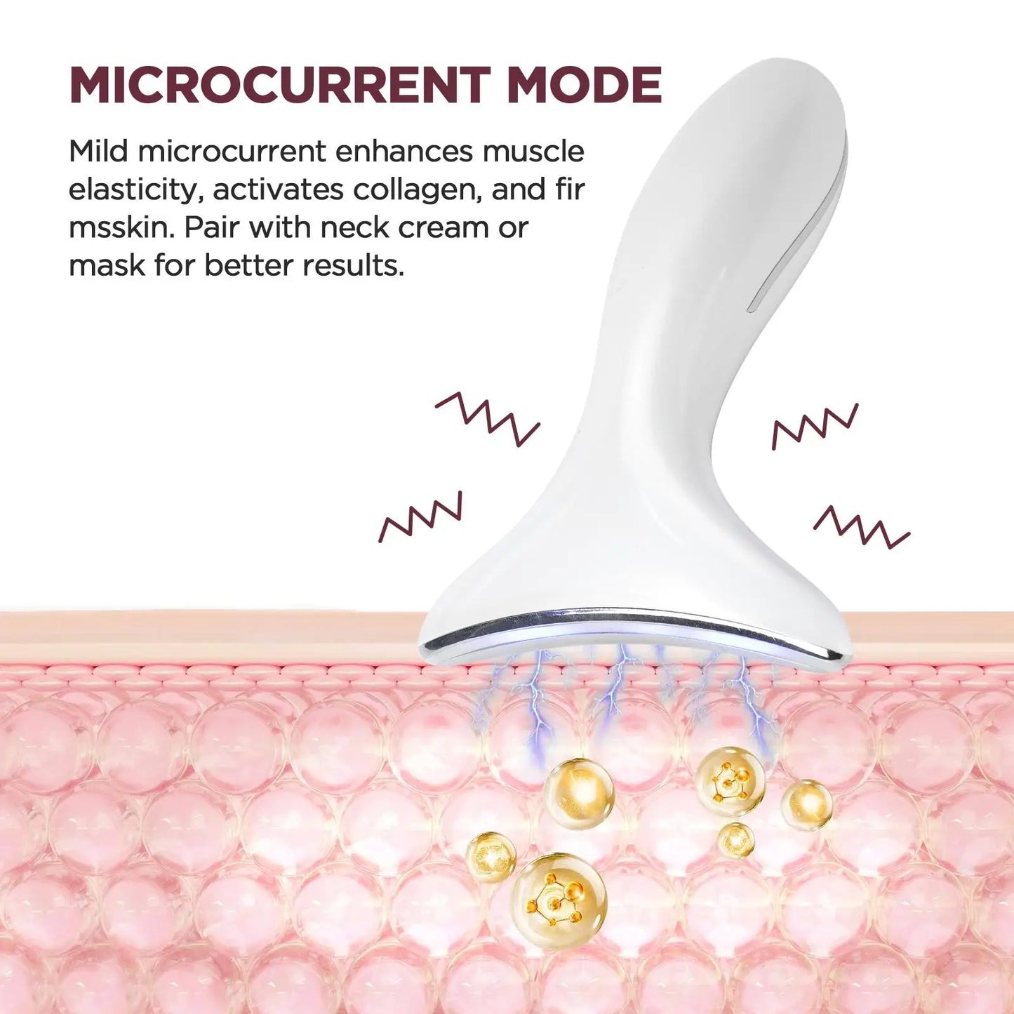Neck Facial Massager Neck Beauty Device with Gel Multi Color Massage Tightening Portable Ergonomic Face and Neck Beauty Massager