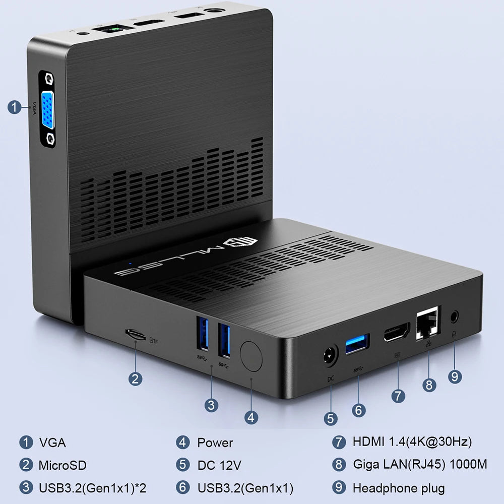 M2 Air Mini PC Intel Celeron N4000 CPU Windows 11, 6GB RAM 128GB ROM, Dual-Band WiFi, Portable Mini Computer