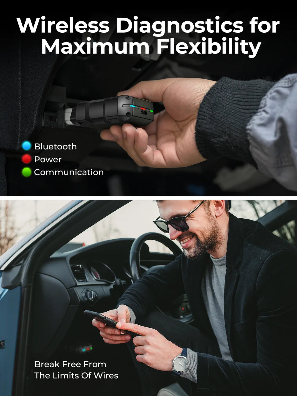 Bluetooth Code Reader,DTC Repair Guide, Smart Diagnostic Lite Scanner