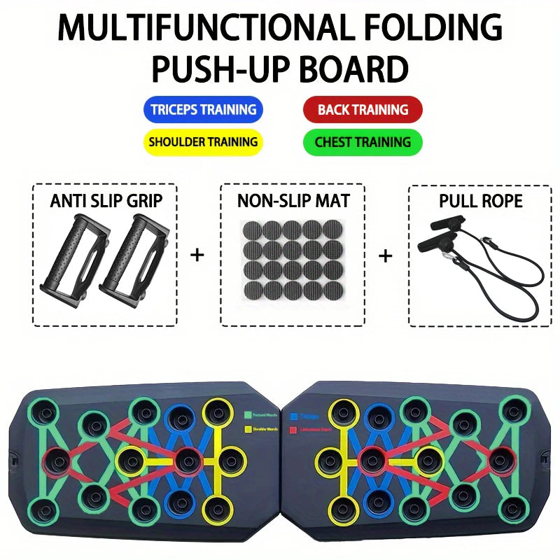 Multifunctional, Foldable, Push up Board/Bar for Chest Abdomen, Arms, Back Training