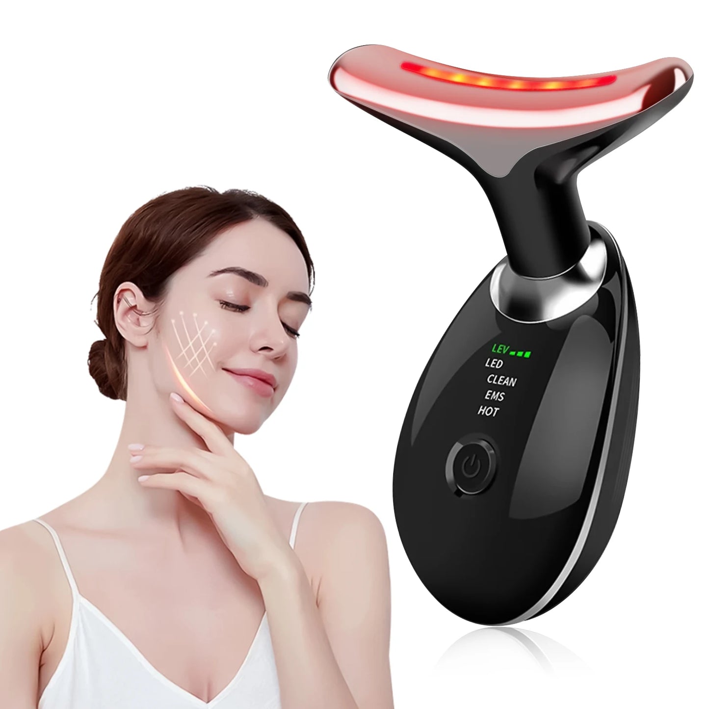 Dual Ring Roller, lifting and Tightening Massager, Upgraded neck massager USB Charging, Great Holiday Gift