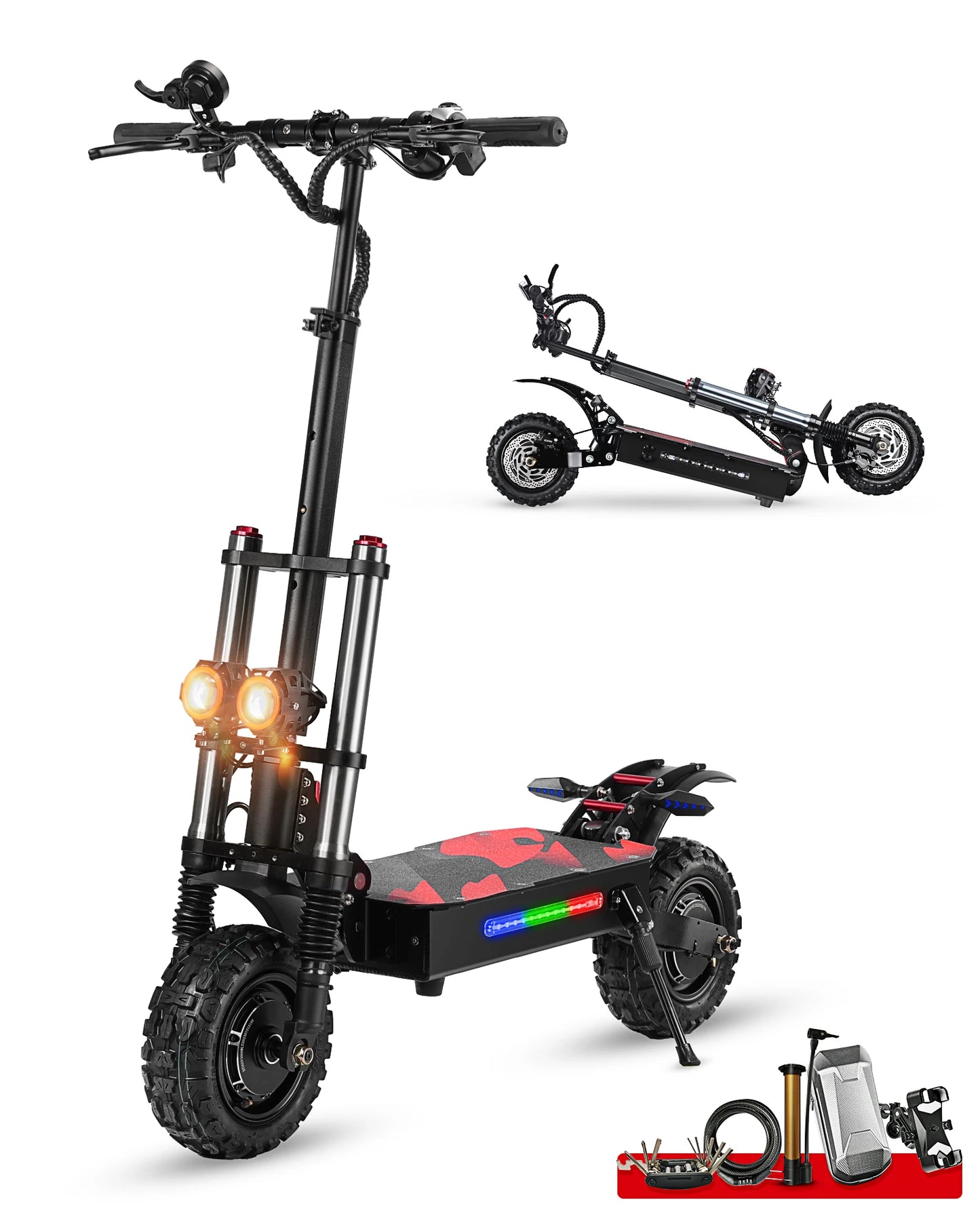Adult 6000W, Dual Motor, Large Battery, Off Road Adult Foldable High Speed Scooter
