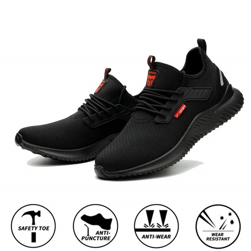 Mens Anti-Puncture, Anti-Destructible Steel Toe,Breathable Work Boots