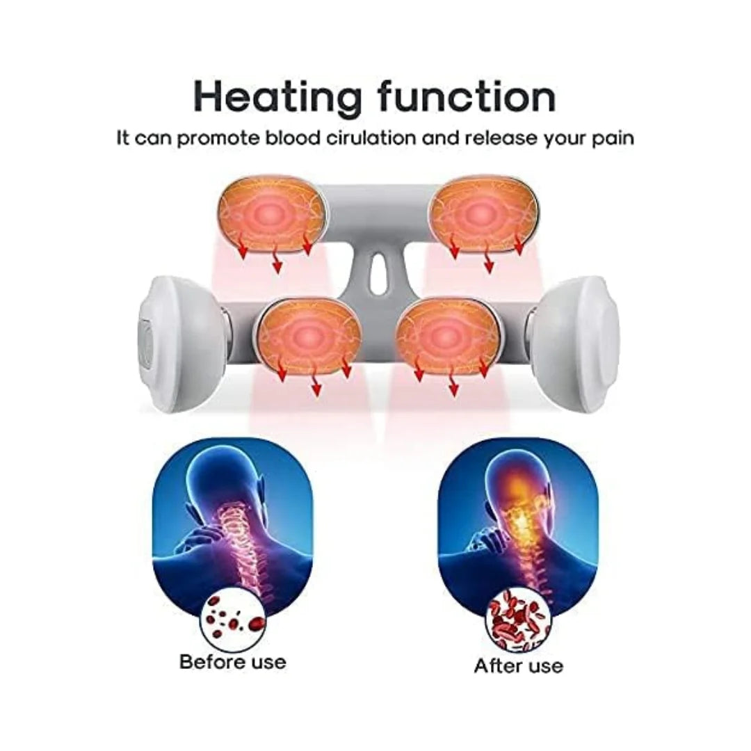Portable Neck Massager for Neck Pain, Massager with Heat Function, USB Charging