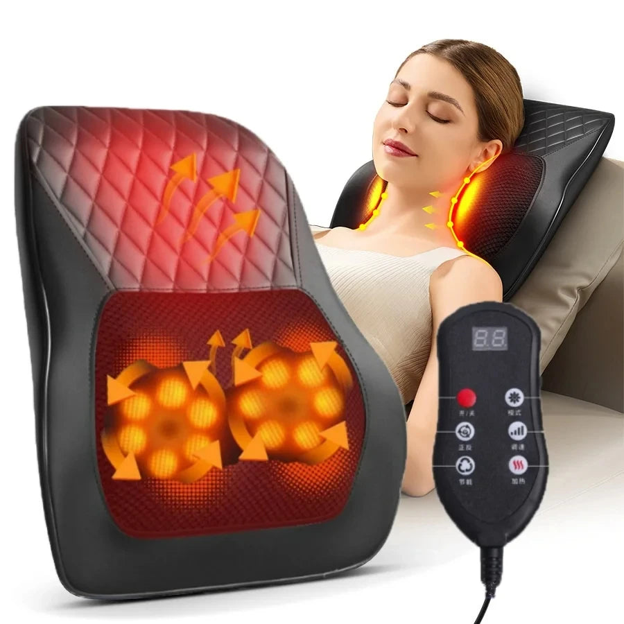Pillow Neck Massager, 3 Speed Adjustment Vibrating Heating Massage Machine, Used To Relax Shoulder, Neck, And Back Muscle