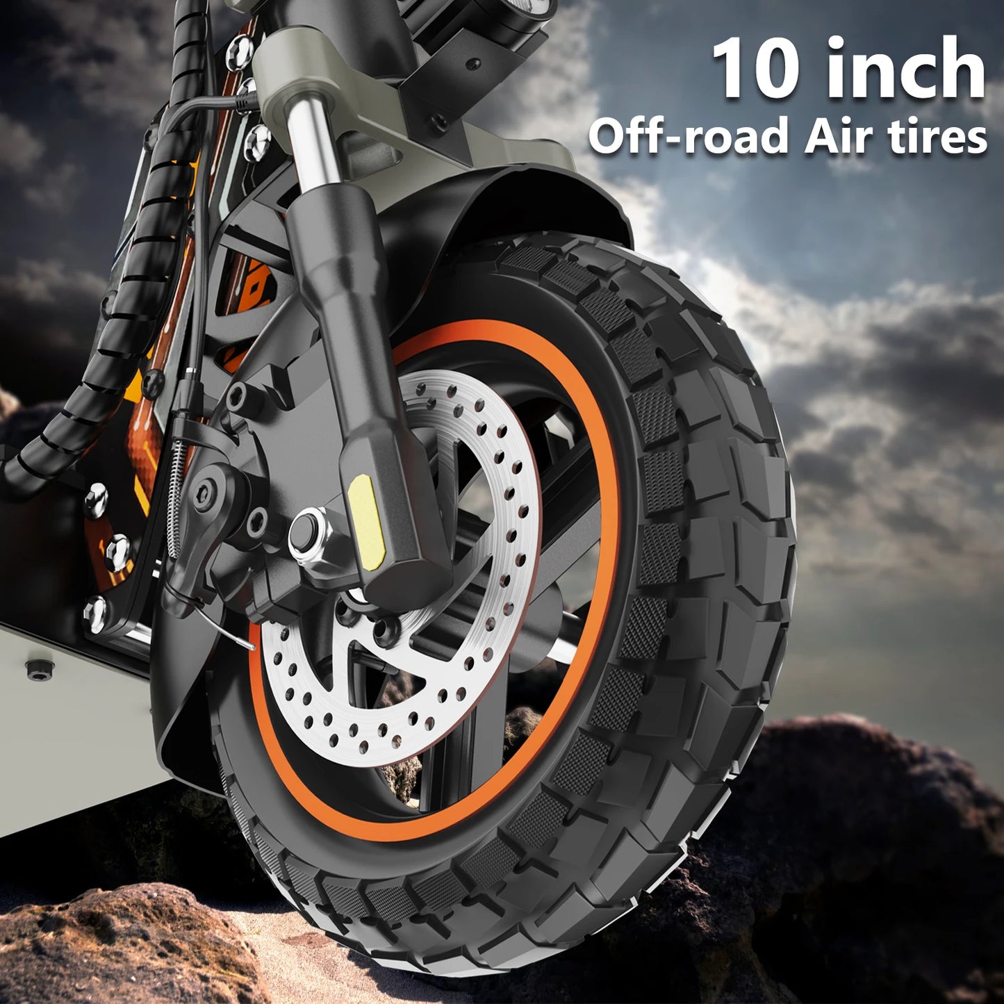 E-Scooter 700W Motor, 48V13AH Battery Portable Electric Scooter, 10 Inch Off-road Air Tire