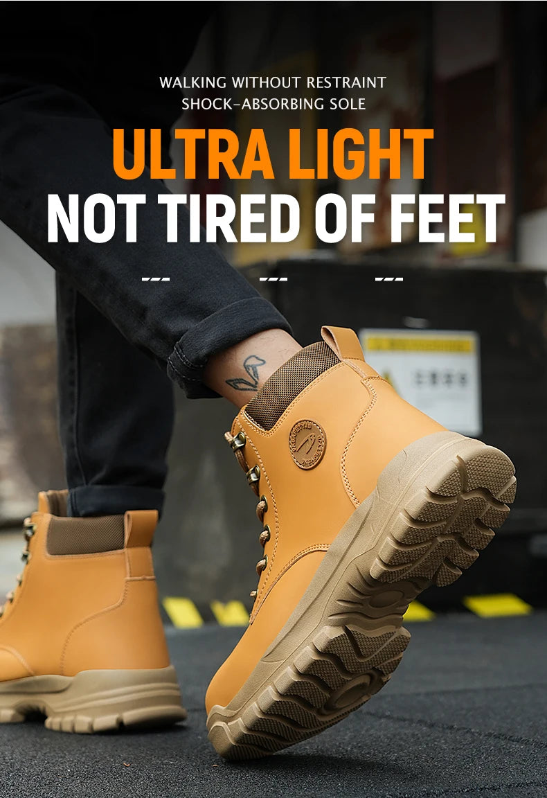 Mens Steel Toe Work Safety Shoe Anti- Puncture