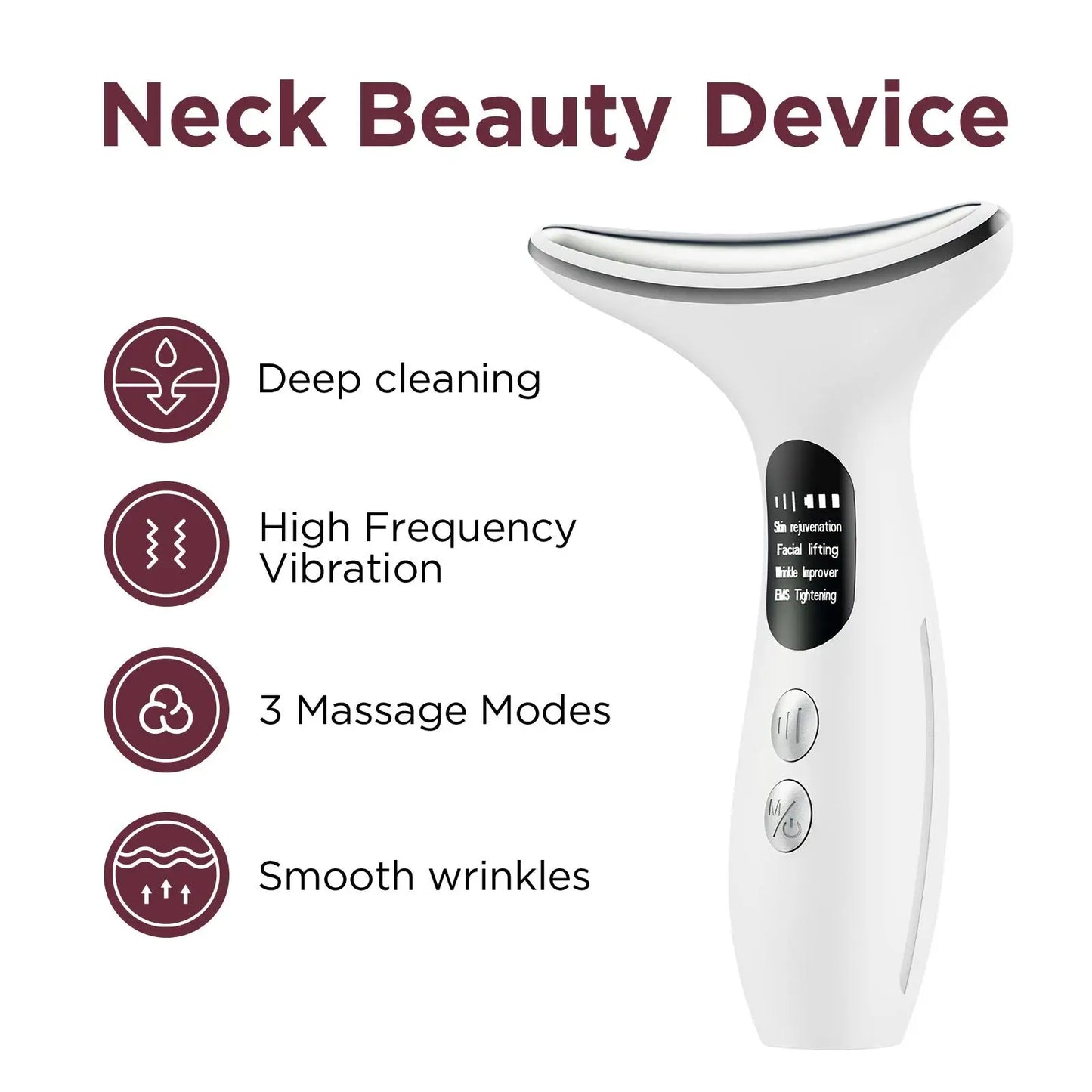 Neck Facial Massager Neck Beauty Device with Gel Multi Color Massage Tightening Portable Ergonomic Face and Neck Beauty Massager