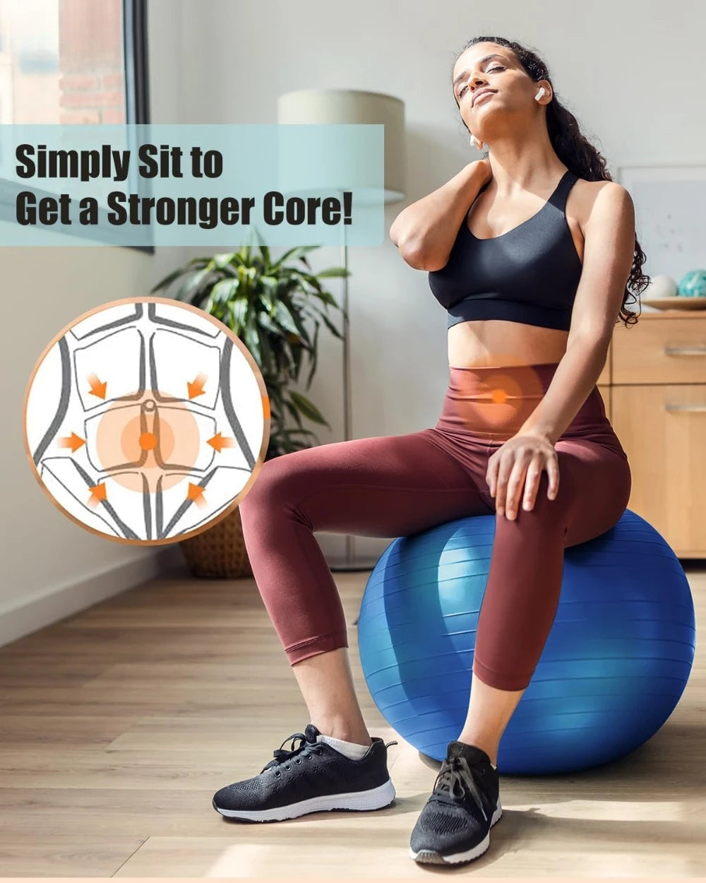 Yoga Workout Ball, Anti-Slip/Stability Swiss Ball Physiotherapy, Balance Ball Chair