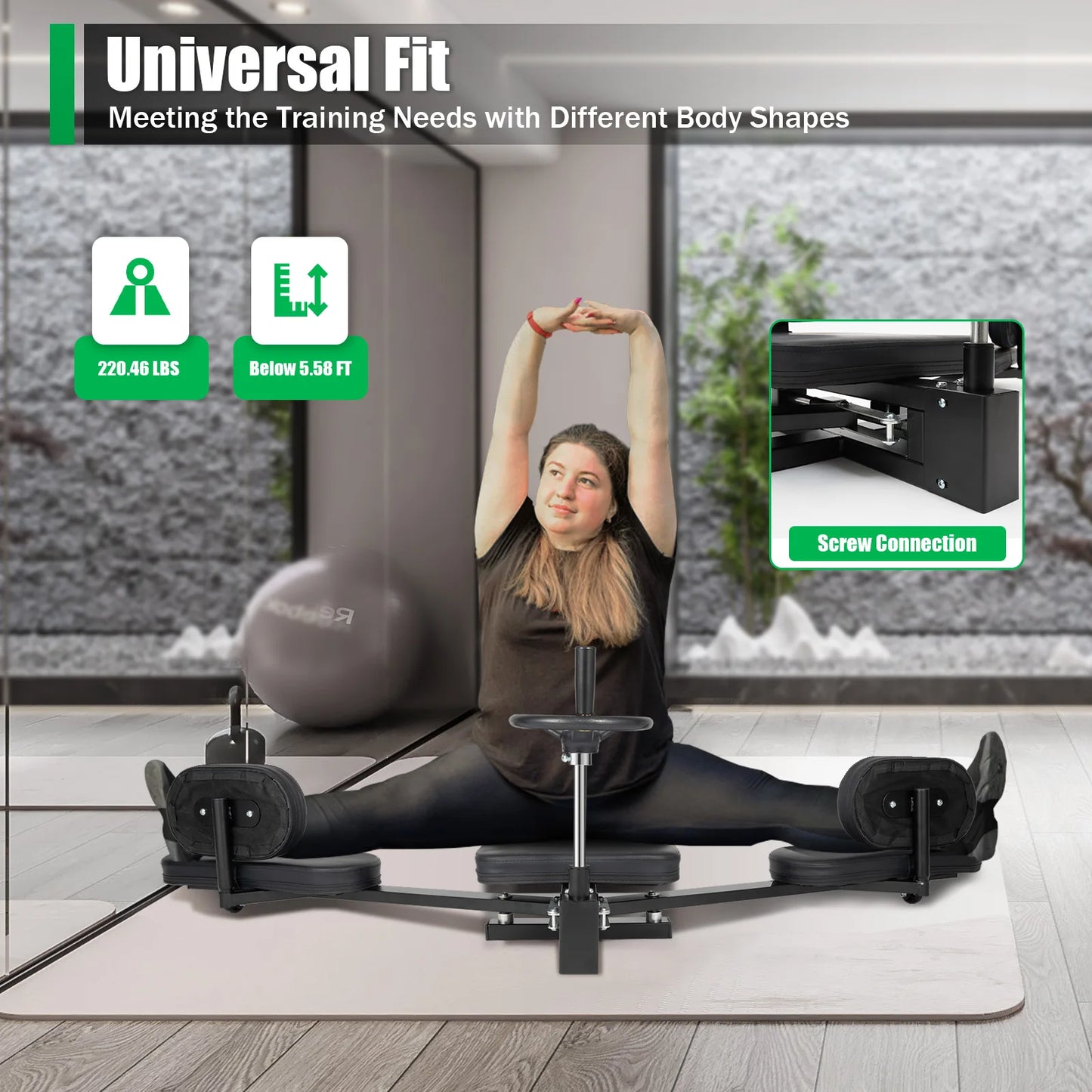 220 Lb leg Stretcher, Heavy Duty Flexibility Training Machine, Home Gym Equipment
