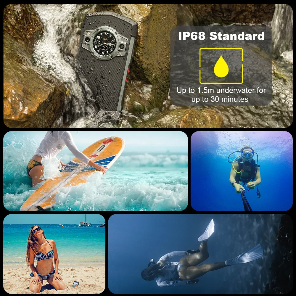 5G Rugged Smartphone Android ,128GB 48MP Camera, Cellphone 6000mAh with Dual-Screen,Waterproof