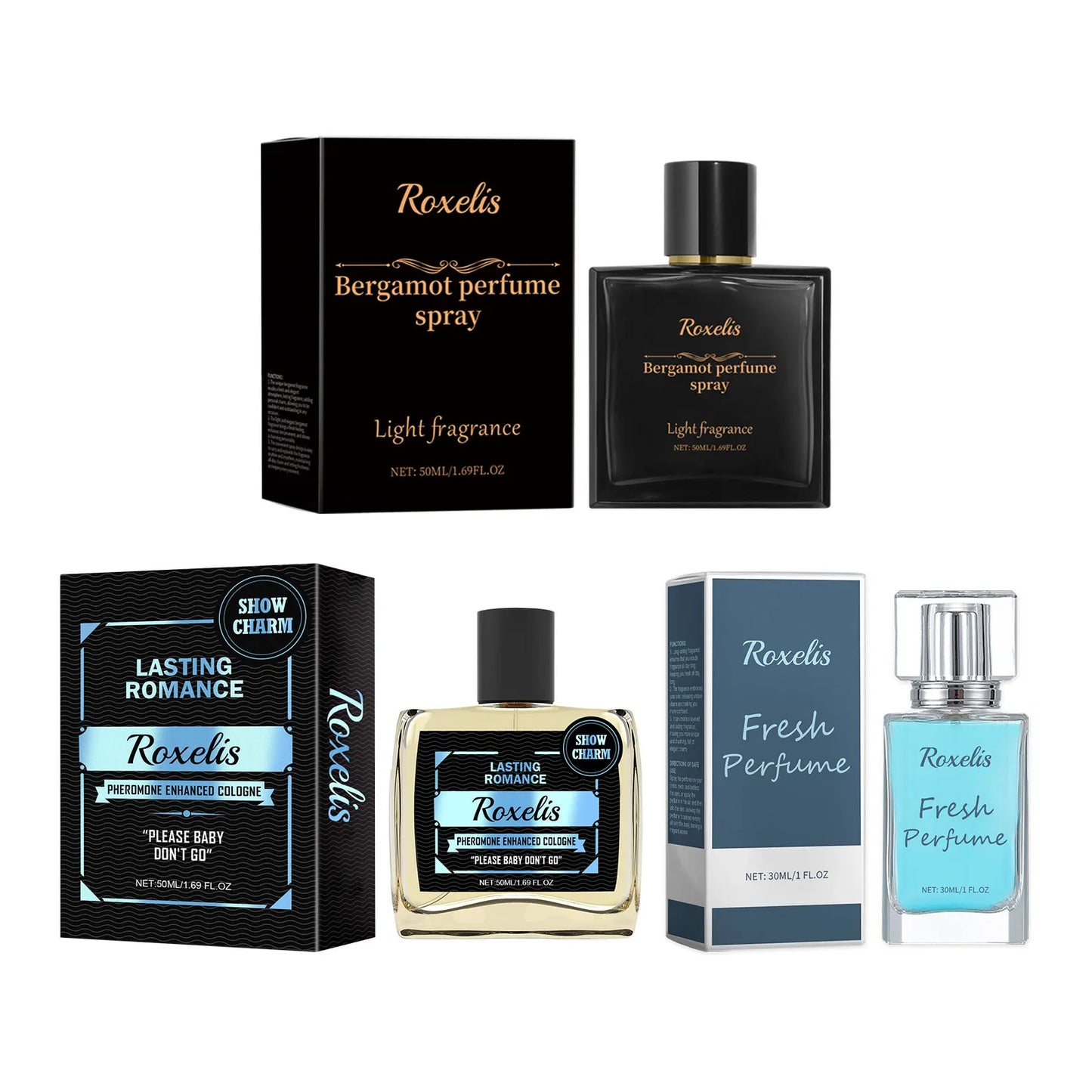 Men's Flirting Perfume Mist, Long Lasting Fragrance, Bergamot Amber wood Perfume, 50mi Cologne